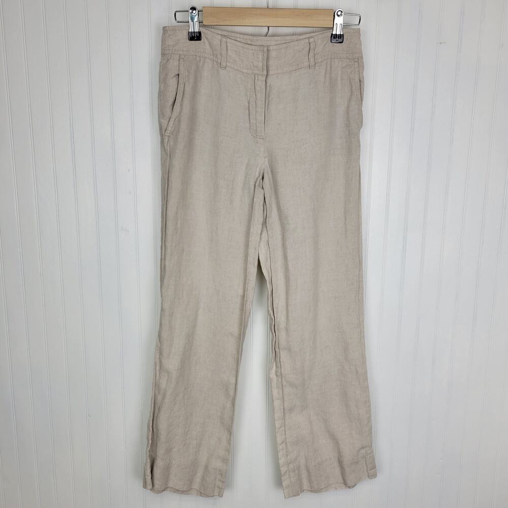 Petite Sophisticates Linen Khaki Pants Size 6